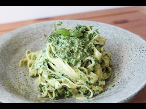 How To Make A Cream Cheese Spinach Sauce With Pasta - By One Kitchen Episode 255