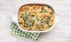 Romige ovenschotel met zalm en spinazie